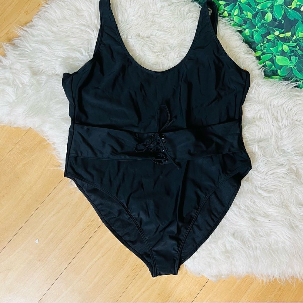 One Piece Swimsuit plus size black 2X